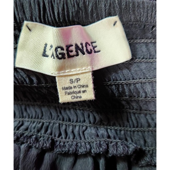 L'Agence Smocked Neck Black Silk Top Blouse S/P - Picture 4 of 5